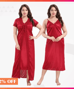 Indian 2 part Sexy Nighty Dress Maroon
