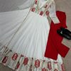 Indian readymade gown 4pis(White)