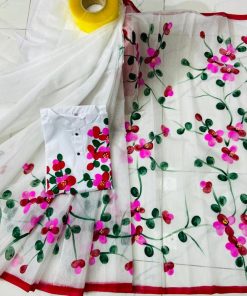 New Hand Printed Exclusive Design Combo Couple Set saree and panjabi for Men & Women