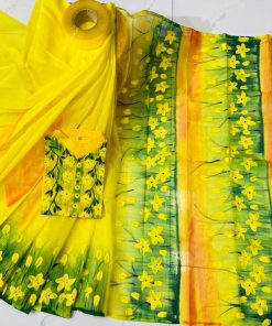 New Hand Printed Exclusive Design Combo Couple Set saree and panjabi for Men & Women