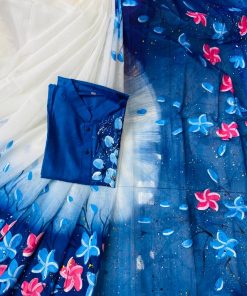 New Hand Printed Exclusive Design Combo Couple Set saree and panjabi for Men & Women