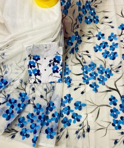 New Hand Printed Exclusive Design Combo Couple Set saree and punjabi for Men & Women