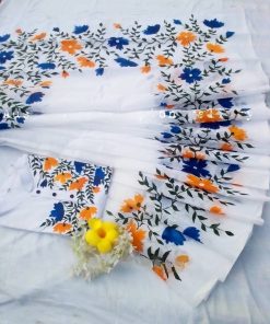 New Hand Printed Exclusive Design Combo Couple Set saree and punjabi for Men & Women