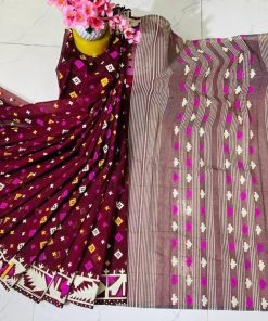 Half Silk Saree ১২ হাত
