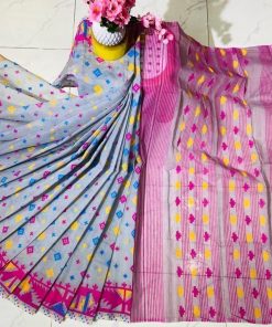 Half Silk Saree ১২ হাত