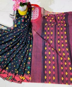 Half Silk Saree ১২ হাত