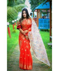 Half Silk Saree ১২ হাত