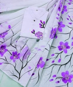 New Hand Printed Exclusive Design Combo Couple Set saree and punjabi for Men & Women