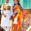 New Hand Printed Exclusive Design Combo Couple Set saree and panjabi for Men & Women