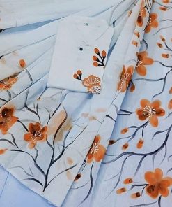 New Hand Printed Exclusive Design Combo Couple Set saree and punjabi for Men & Women