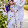 New Hand Printed Exclusive Design Combo Couple Set saree and punjabi for Men & Women