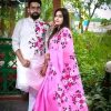 New Hand Printed Exclusive Design Combo Couple Set saree and panjabi for Men & Women
