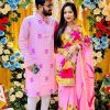 New Hand Printed Exclusive Design Combo Couple Set saree and panjabi for Men & Women
