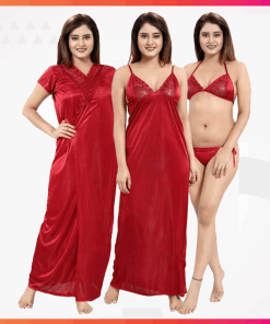 4 part sexy nighty Maroon