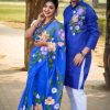 New Hand Printed Exclusive Design Combo Couple Set saree and panjabi for Men & Women