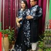New Hand Printed Exclusive Design Combo Couple Set saree and punjabi for Men & Women