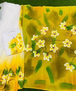 New Hand Printed Exclusive Design Combo Couple Set saree and punjabi for Men & Women