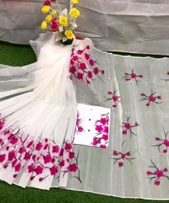 New Hand Printed Exclusive Design Combo Couple Set saree and punjabi for Men & Women